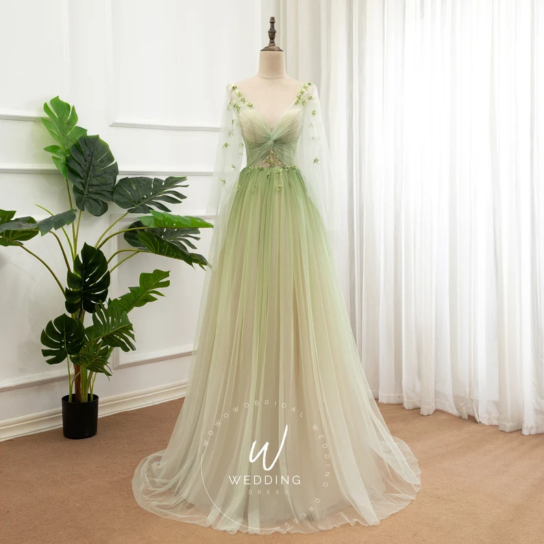 archivedlooks's tweet photo. Gradient green dress from WoWoWoBridal https://t.co/M0fOHsHxZD