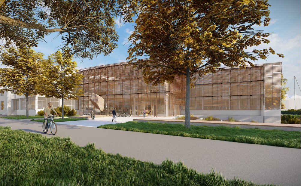 "Een centraal, toegankelijk gemeentehuis zorgt ervoor dat we een slagvaardige dienstverlener blijven met ruimte voor samenwerken en ontmoeting", zegt wethouder <a href="/BGardeniers/">Barbara Gardeniers</a>. Het ontwerp van TWA architecten speelt in op de historische omgeving van het park. defryskemarren.nl/actueel/inwone…