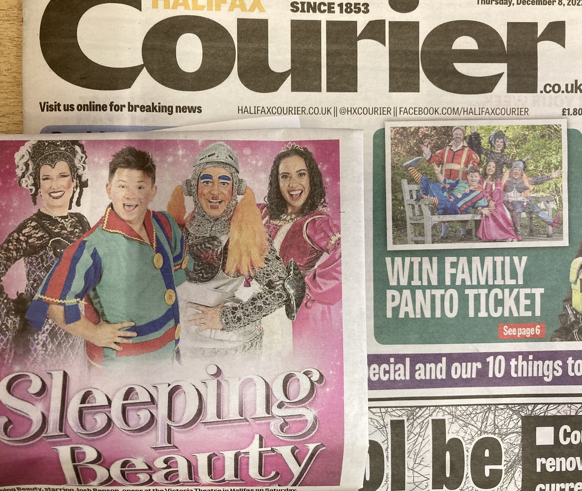 Pick up a copy of this week’s @HXCourier to read all about Sleeping Beauty at the Victoria Theatre- there’s also a chance for you to win a family ticket to the show! #HalifaxPanto