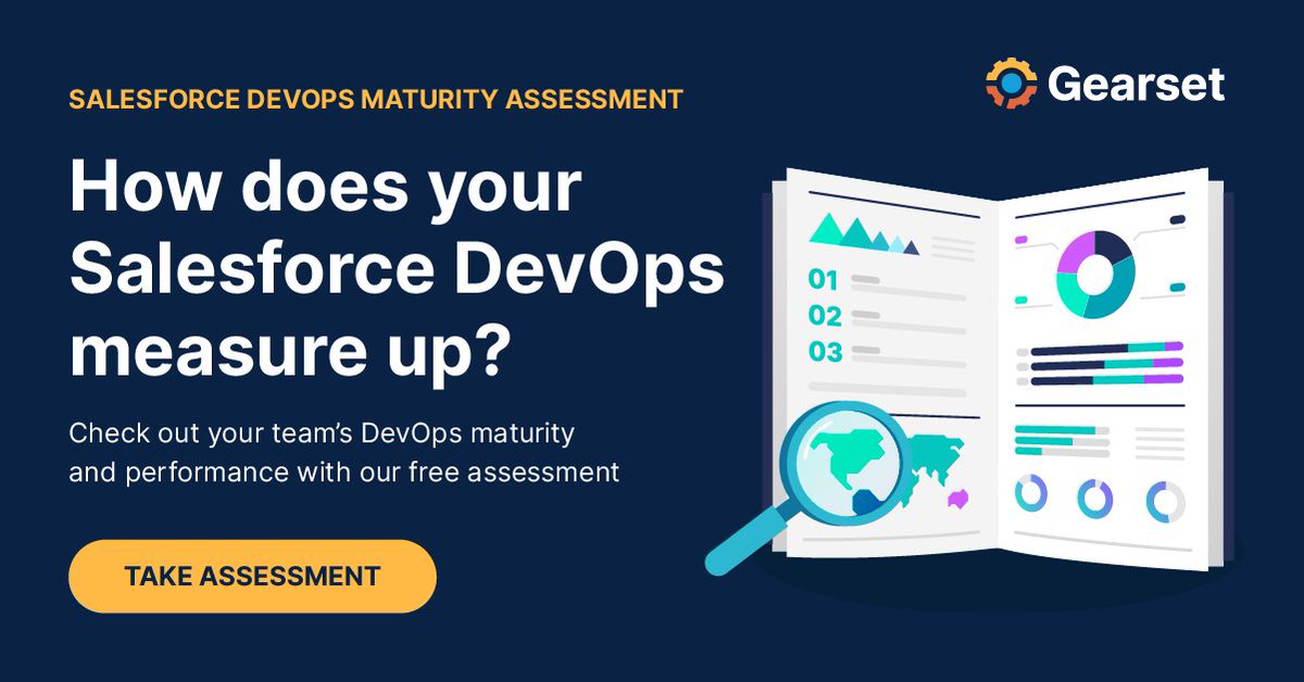 GearsetHQ's tweet image. How advanced is your Salesforce release pipeline? Benchmark the performance and maturity of your current process in under 10 minutes: grst.co/3t3otsc #Salesforce #DevOps #DevOpsMaturity