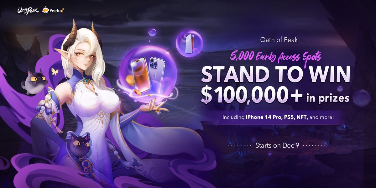 YeehaGames's tweet image. 🔥@OathOfPeak Early Access has officially started!

🧧Stake your claim to the $100,000+ prize pool

🆙Go for it now: ➡️ yeehagames.com/game/OathofPea…

❤️‍🔥All the best and good luck! See you at the peak!