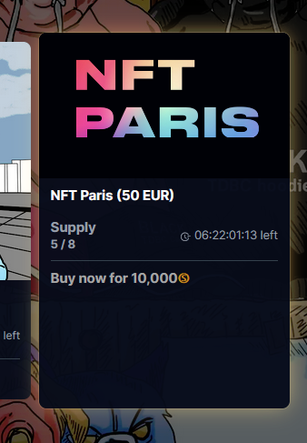 TopDogBeachClub's tweet image. Thinking of heading to @nft_paris early next year? Grab your tickets from our $SNAX store, heavily discounted from 350 EUR to just 50 EUR—85% cheaper only for Top Dog holders! 😱