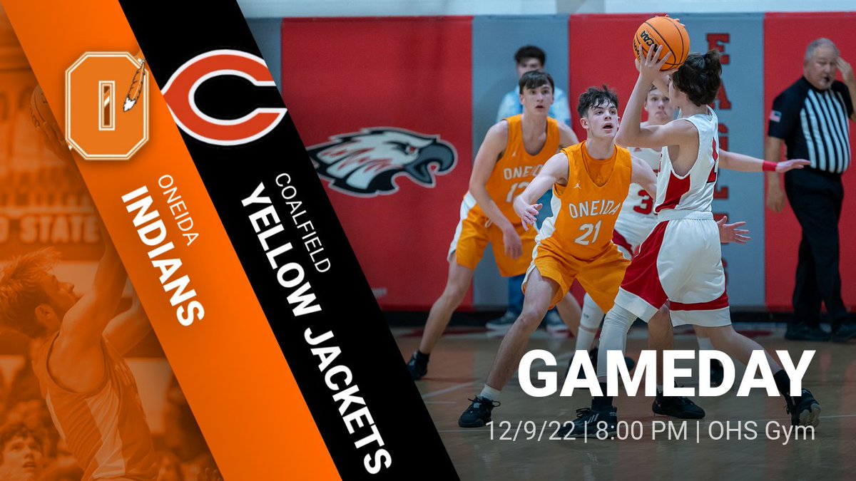 Let's hit the hardwood at home! The Indians host district foe Coalfield tonight as they look for back-to-back wins. Tip-off scheduled for 8 pm. Stream available on the IH Sports Network! Good luck guys! #OneidaPride