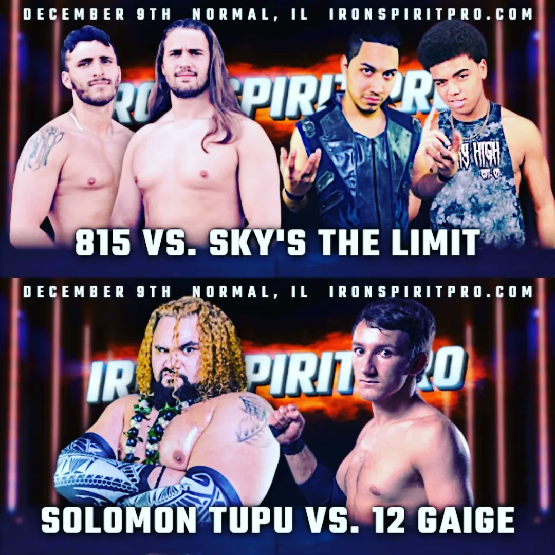 IronSpiritPro's tweet photo. ✯ TONIGHT! ✯
• No DQ Title Match:
BRUBAKER vs. CJ Esparza
• 815 vs. Sky's the Limit
• Connelly vs. Ethan Everheart
• Berna & Hopkins vs. Studwell & Corn Boi
...& more!
Fri, Dec 9
Community Activity Center
Normal, IL
🎟️ https://t.co/VmDRZ7QteG
https://t.co/rHAQWddrW8 https://t.co/LA6ylUK3iw