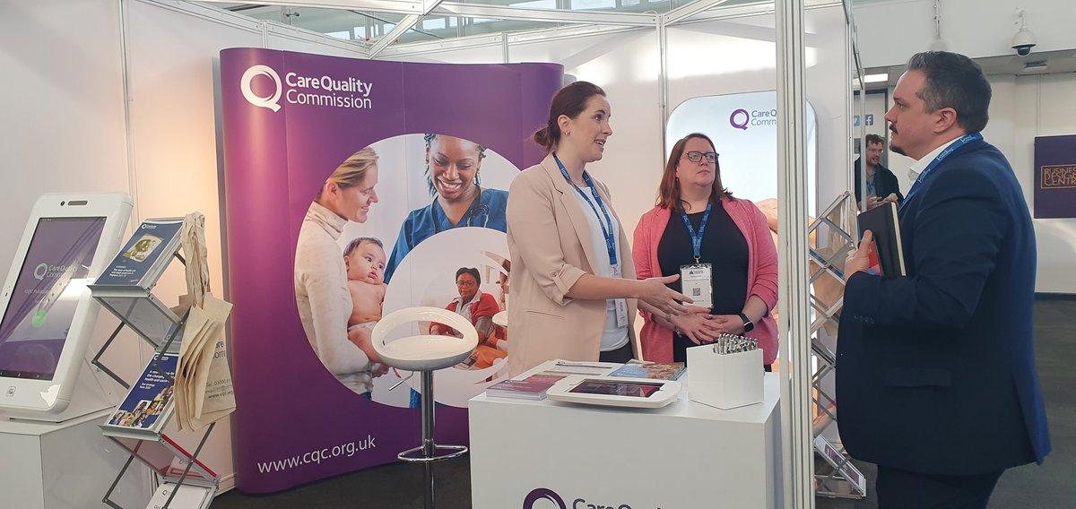 DrManiHussain's tweet photo. Thank you to all of you who attended #HCS2022 to listen to the @CQCProf update on the #SingleAssessmentFramework. Pleasure to catch up with @angelcaretraining Enfield to answer questions. Thanks to Ruth and Cat for supporting the @CQCpressoffice stand. #healthcare  #regulation https://t.co/KhuUvqvN41