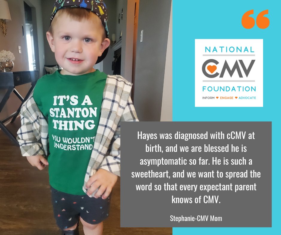 Meet Hayes! He’s 3 years old and representing our #FacesofCMV today! 💙

#Screen4CMV #StopCMV #CMVAwareness #Strides4CMV #CMVKids #ReduceYourRisk