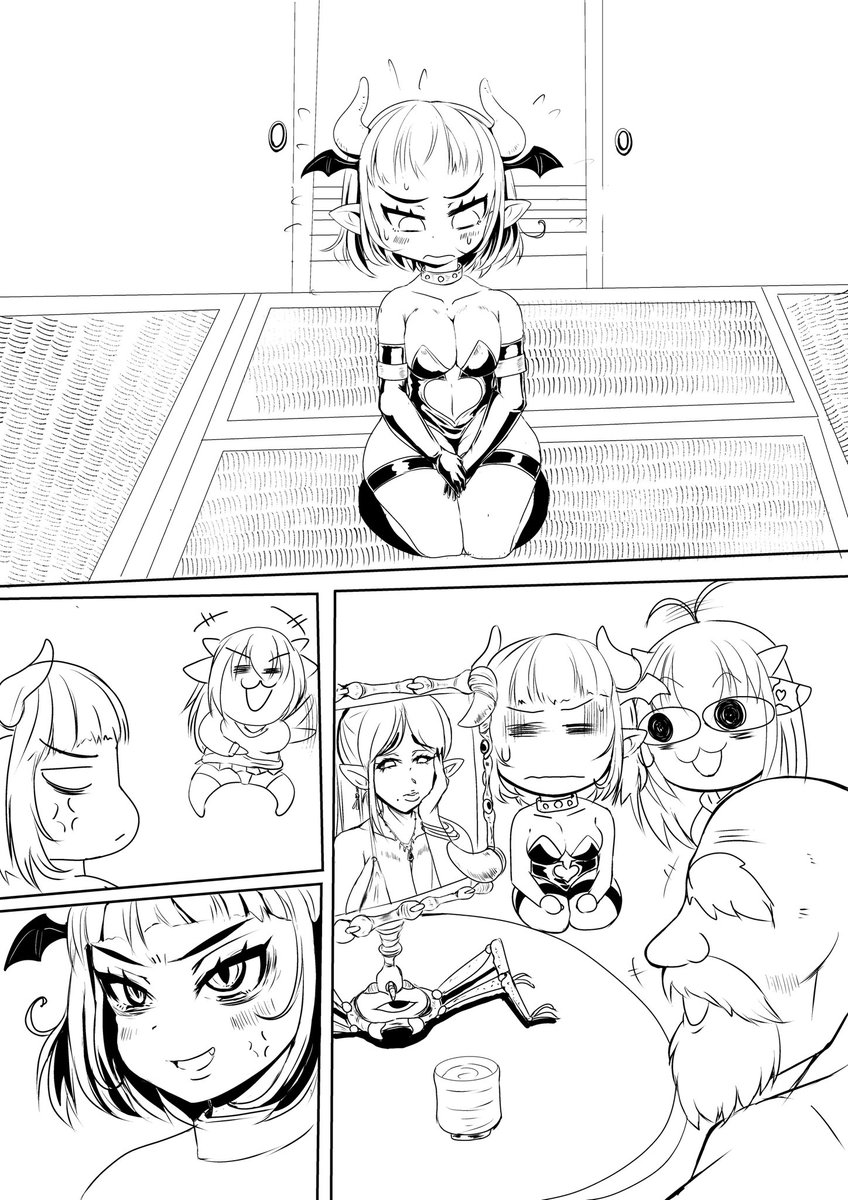 いちばんゴチャゴチャしとるページのベタ入れまで終わったので今日は終わりでいいかな(:3_ヽ)_( ΦωΦ )( ΦωΦ )先生、あと1ページのいきましょ 