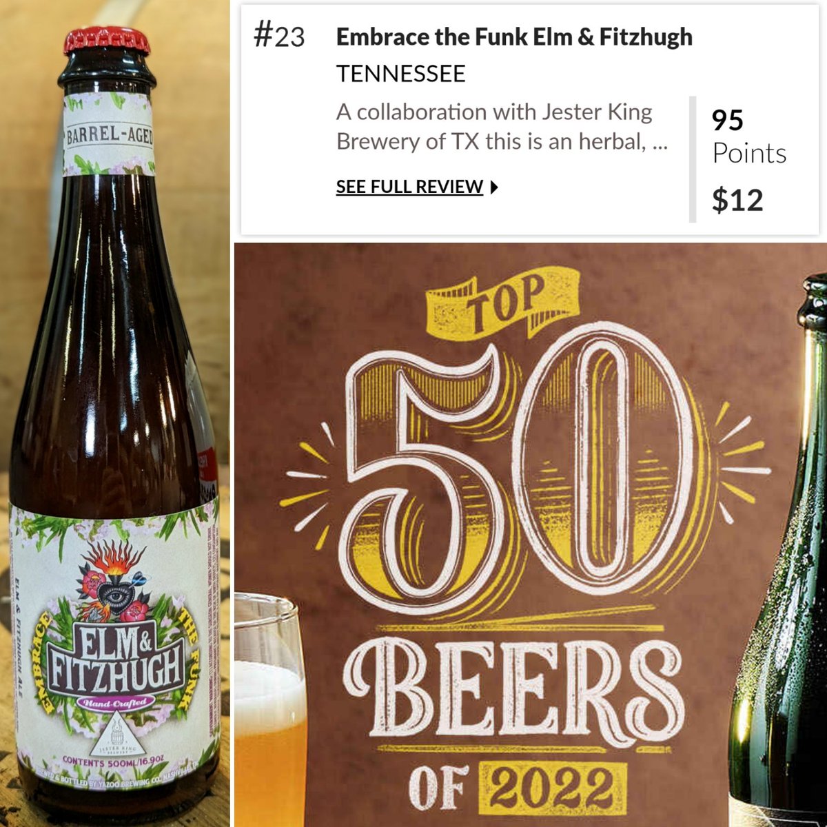 Honored to read our collab with <a href="/jesterkingbeer/">Jester King Brewery</a> received one of the top beers of the year by a top tier publication. Beer made with friends always tastes better! 
winemag.com/toplists/50-be…