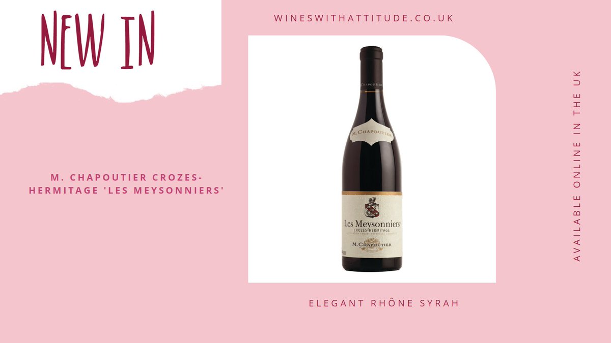 Just in - <a href="/M_Chapoutier/">Maison M. CHAPOUTIER</a> elegant Crozes-Hermitage filled with spicy &amp; mineral notes; this organic wine’s lovely smooth texture makes it very sophisticated, a wine to be savoured. #crozeshermitage #elegantwines #rhonewines #wineswithattitude