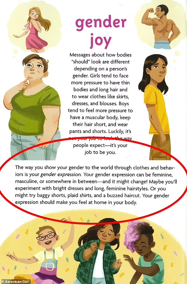 EliErlick's tweet photo. Wow @DailyMail is going mask-off fascist with complaints about the new American Girl book. This is the most innocuous text. If I had something like this at age 8, I'd have had WAY more confidence and happiness in myself! I would know my medical options and have felt less alone. https://t.co/15fBIYrF4z