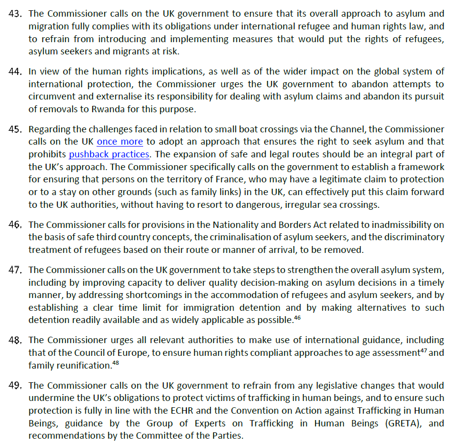 ChrisMommers's tweet photo. Part 1.4 covers the situation of #refugees/#asylumseekers in the #UnitedKingdom, warning of significant regression in the protection of their rights, including through the #BordersAct and #Rwanda policy, while no safe and legal routes exist across the #Channel
Recommendations 👇 https://t.co/DI1TbHPq9U