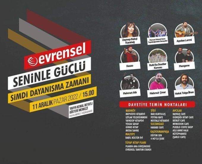 AtahanRabiya's tweet photo. EVRENSEL SENİNLE GÜÇLÜ...
ŞİMDİ DAYANIŞMA ZAMANI...

27 yıldır gerçeğin savunucusu olan Evrensel ile Dayanışma Şenliğinde buluşalım.

#özgürbasınsusturulamaz 
#evrenselgazetesi https://t.co/FUPigbkj92
