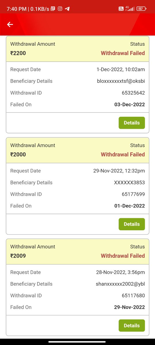 Shaneahmad07's tweet photo. @My11Circle Fraud app hai sala bar bar withdraw failed kar de rha hai 
@My11Circle 
@SGanguly99 https://t.co/Po6CtNah49