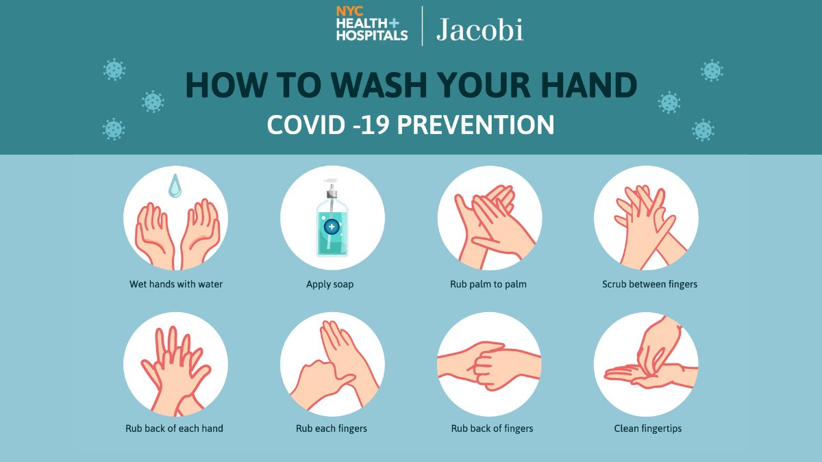 JacobiNCBHosp's tweet photo. This week is National #HandWashingWeek! Your hands carry germs you canโt see. Take the time to wash your hands for 20 seconds during key times to stay healthy. #JacobiStrong https://t.co/JtG81Jjqnu