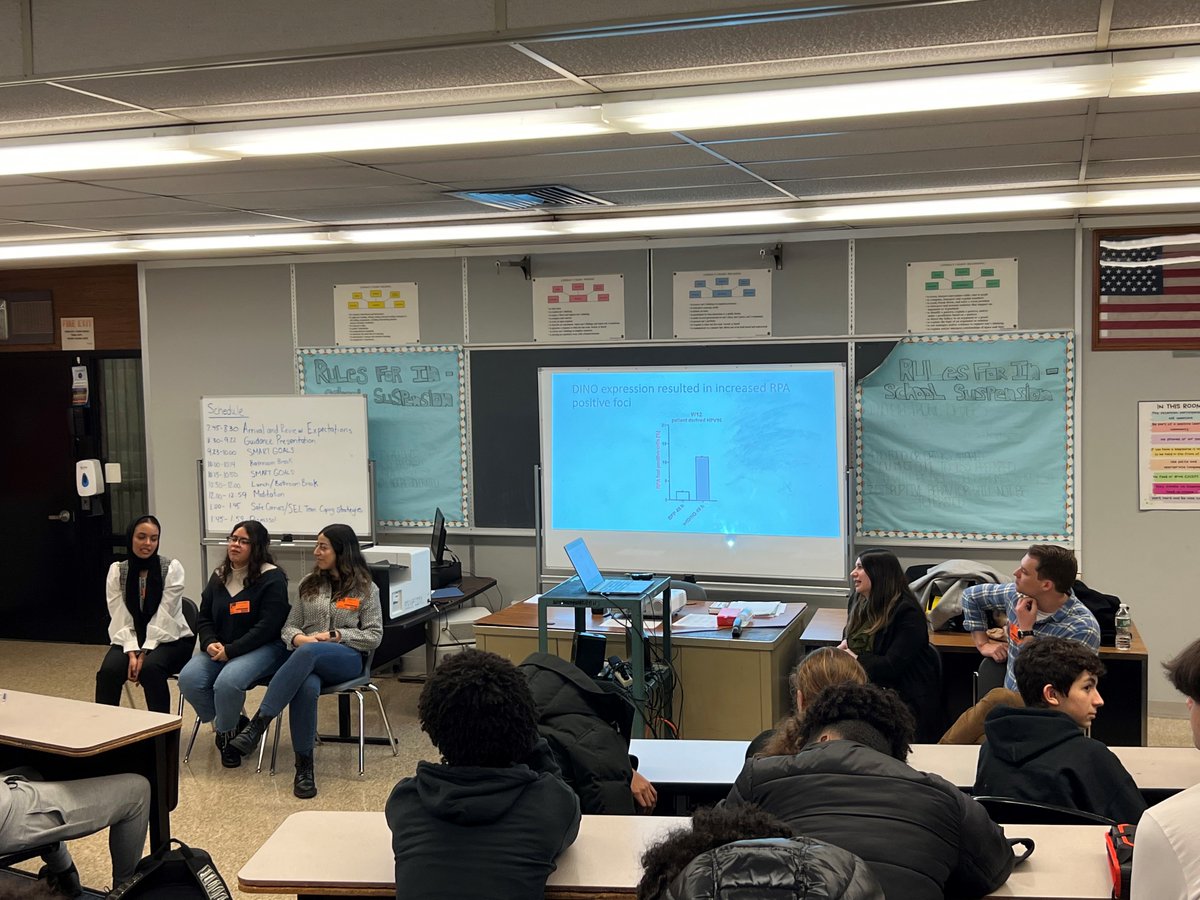 Many thanks to our @TuftsGSBS students &amp; <a href="/TuftsMedSchool/">Tufts School of Medicine</a> postdocs who visited <a href="/brockton_high/">Brockton High School</a>'s Biotech IV classes to talk scientific research &amp; career paths! We are told the students got a lot out of the discussion. Thanks Dr. David Mangus for hosting and for these photos!