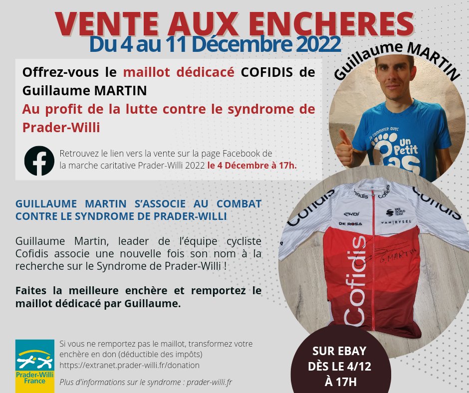 Plus que 2 jours pour enchérir et remporter le maillot @TeamCOFIDIS dédicacé par @GuilmMartin Rdv sur ebay
