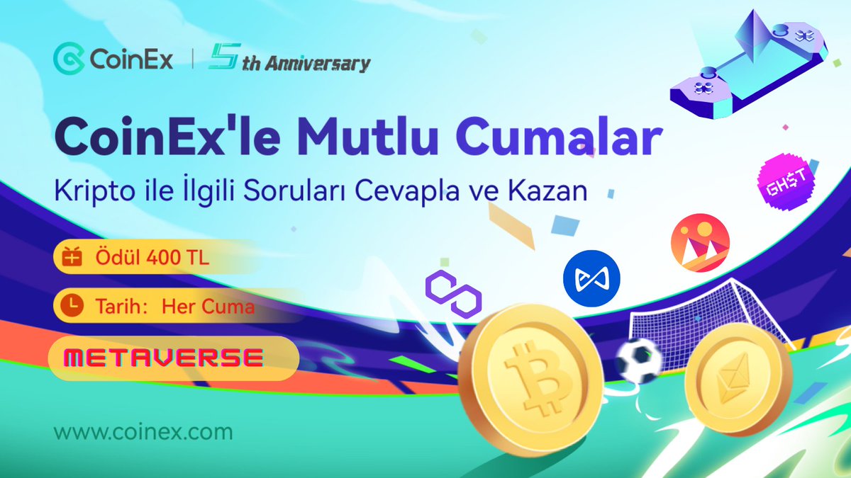 JCWeb3Growth's tweet photo. 🇹🇷#CoinEx'le Mutlu Cumalar❤️
📌Aşağıdaki #coin'lerden hangisi #metaverse ile ilgili değildir ve hangisi CoinEx'te Listelidir?
1⃣️#Polygon $MATIC
2⃣️#Decentraland $MANA
3⃣️#Aavegotchi $GHST
4⃣️#AxieInfinity $AXS
✅#CoinExleMutluCuma
⏳9-11 Aralık, 2022 https://t.co/2AHRm6qVvY