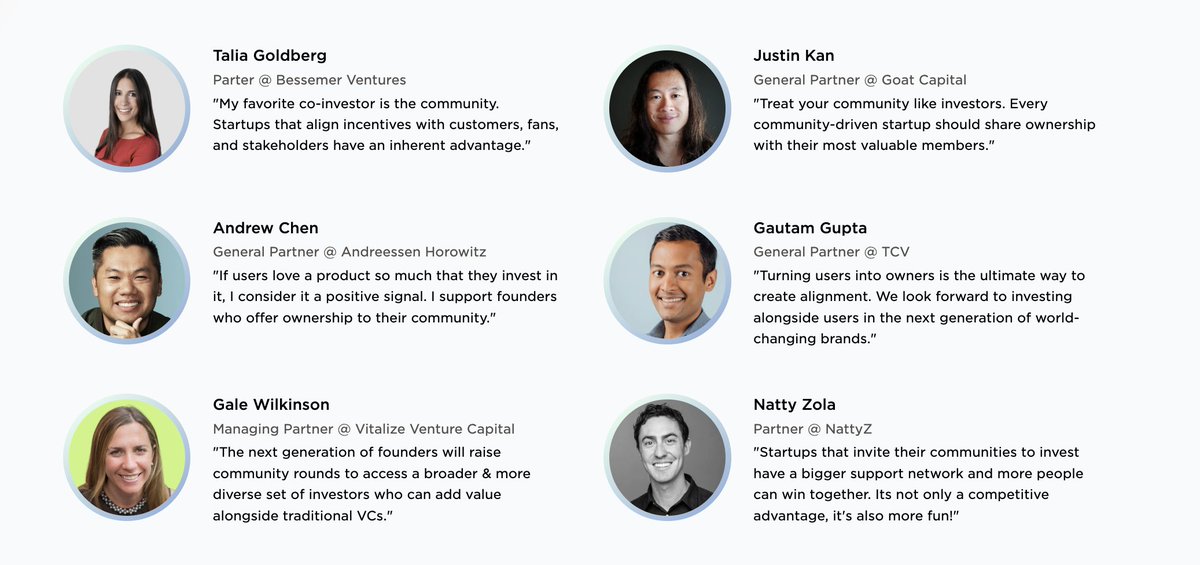 Nick Tommarello (@nicktommarello) on Twitter photo The best companies make a product that users love so much they want to own part of the company themselves.
I get asked all the time about the difference between a WeFunder Community Round and an AngelList RUV.
Let's dig into the difference: The best companies make a product that users love so much they want to own part of the company themselves.
I get asked all the time about the difference between a WeFunder Community Round and an AngelList RUV.
Let's dig into the difference: