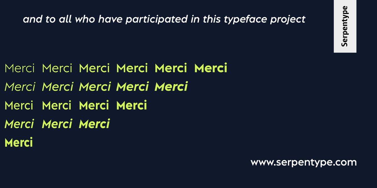 A big «Merci», as we say «thank you» in Swiss German, for all the support of the newly extended Albula Pro typeface family. Without the helpful type design community, such a project would not have been possible.