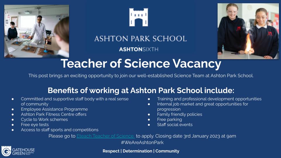 Ashton Park School (@ashtonparksch) on Twitter photo Check out this exciting opportunity to join us at Ashton Park School as Teacher of Science! eteach.com/careers/gglt/jā¦
<a href="/RPUffendell/">Richard Uffendell</a> <a href="/EduNickLewis/">Nick Lewis</a> @GGLTOfficial Check out this exciting opportunity to join us at Ashton Park School as Teacher of Science! eteach.com/careers/gglt/jā¦
<a href="/RPUffendell/">Richard Uffendell</a> <a href="/EduNickLewis/">Nick Lewis</a> @GGLTOfficial