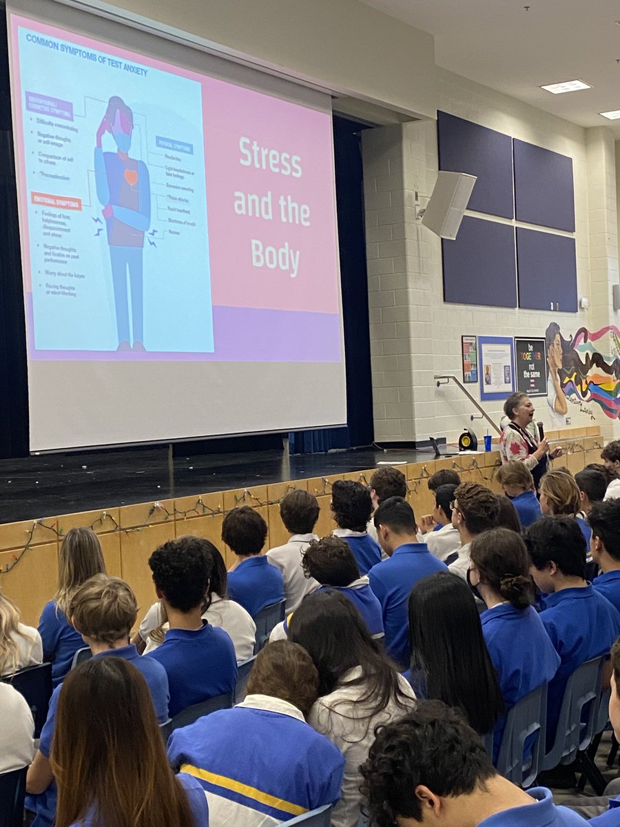 smkguidance's tweet photo. SMK Ss were fortunate to have Kari and Elaine deliver a valuable "Exam Anxiety Workshop" to help support our students with upcoming exams. Thank you @YCDSB_MH  #smkcares https://t.co/YzrZSGGhqg