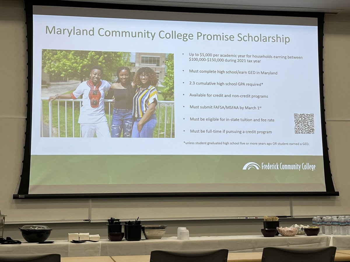 Information about the Maryland Community College Promise is going out in the mail to all graduating seniors! Future FCC students: please check this out. You must complete the FAFSA by 3/1 to qualify! @FrederickCC