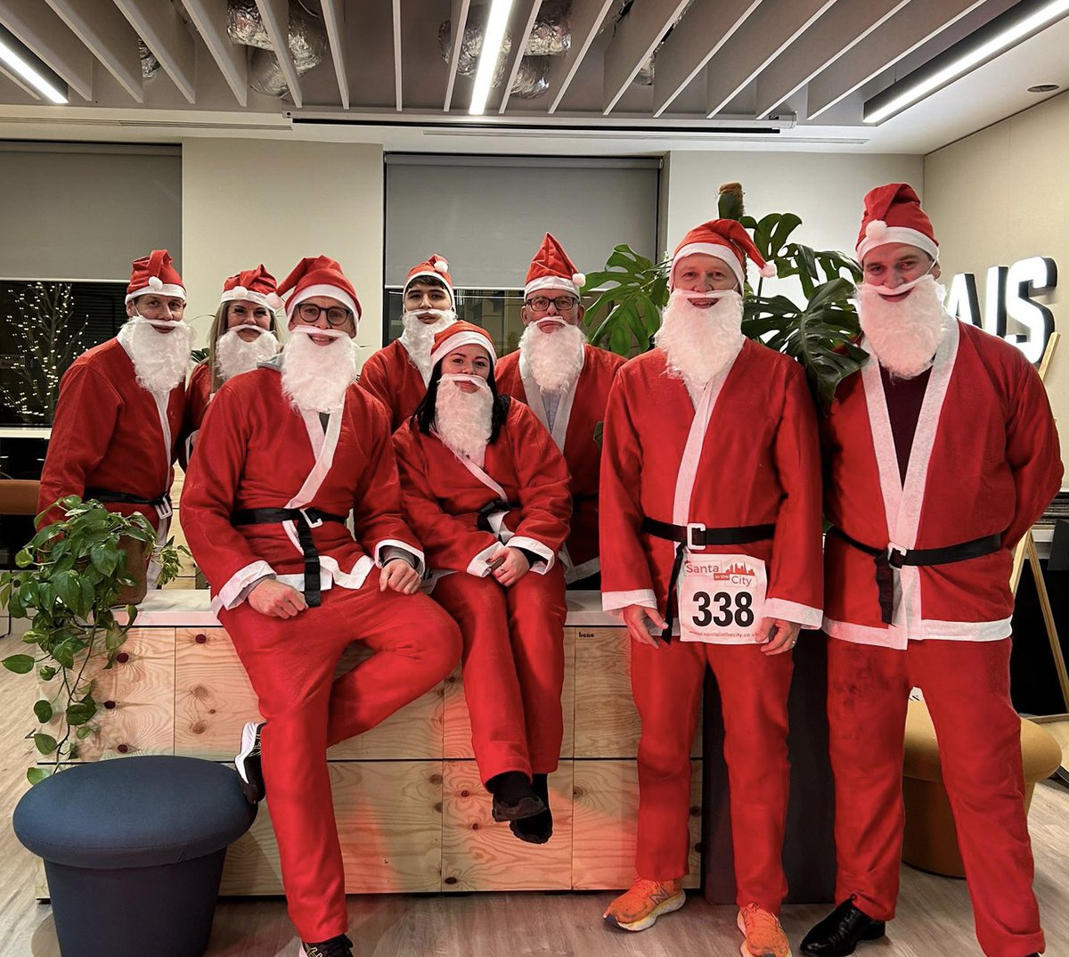 Things got very #festive in the #office yesterday! We had our annual #Christmasjumperday to raise money for Save the Children UK and we took part in the Santa in the City fun run! What's your #workplace doing to get festive this year?