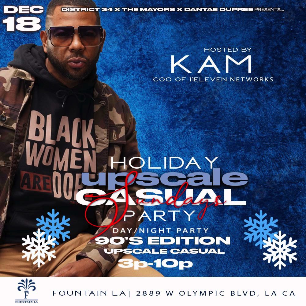 DrFacebook's tweet photo. SUNDAY DECEMBER 18, 2022 | End of the Year HOLIDAY PARTY/TOY DRIVE inside @fountain.la 3-10pm DAY/NIGHT PARTY… UPSCALE CASUAL… Food, Full Bar, Hookah, outside smoke patio, Games… rsvp to the eventbrite and get your pre-sale tix early… they will be more at the door! https://t.co/EFsB2nNfDJ