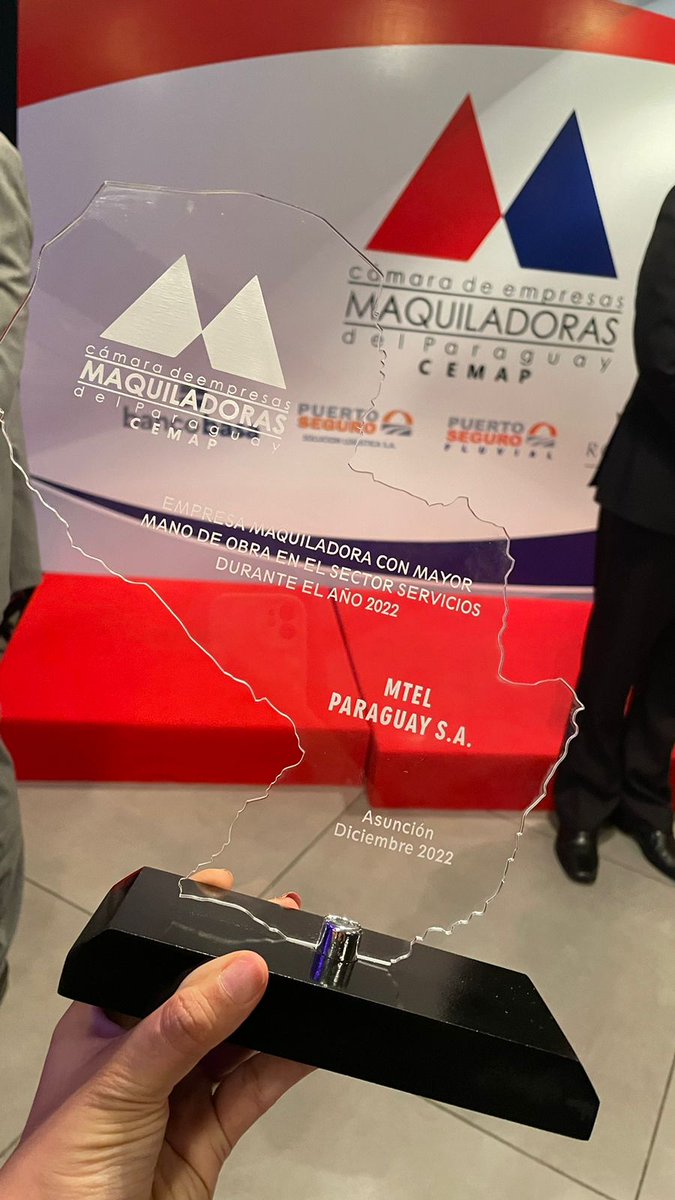 CapaserPy's tweet photo. ¡Que sigan los éxitos! 🏆
Extendemos nuestras felicitaciones a Skytel por el reconocimiento obtenido como "Empresa Maquiladora con mayor mano de obra en el sector servicios en el 2022" por @MaquilaParaguay https://t.co/QEPh1rmgw5