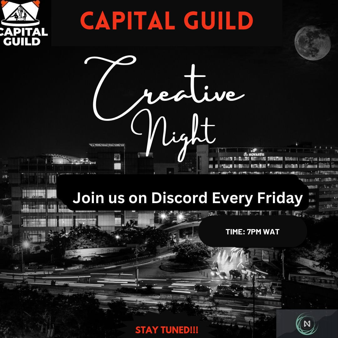 capital_guild's tweet photo. TGIF!!!
Yeah another creative night for all creatives happening live on our discord channel.
Let's meet, greet and have fun!!
Time: 7PM WAT
@capital_guild @CreativesDao @NEARProtocol @NEARFoundation @NEARWEEK @NEAR_daily @nxmlive @beatdaonear @tnesociety @atNFTART @near_insider https://t.co/K68oOe3RR7