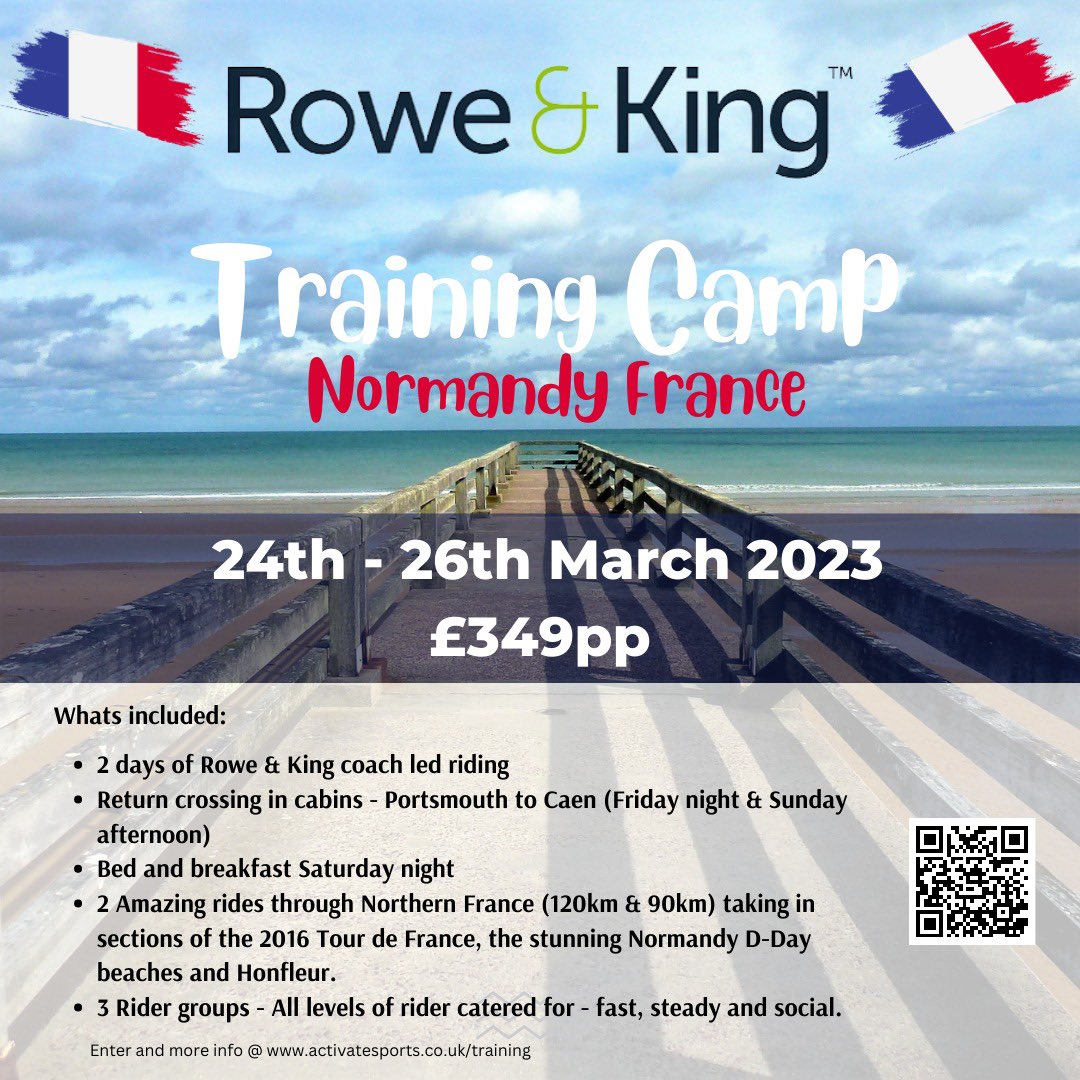 Rowe &amp; King Training Camp - 2 days of coach led riding in Normandy, France 🇫🇷 next March.

Catering for ALL abilities - with fast, steady and social groups. 
 
For more info and to book your space activatesports.co.uk/events/rowe-an…