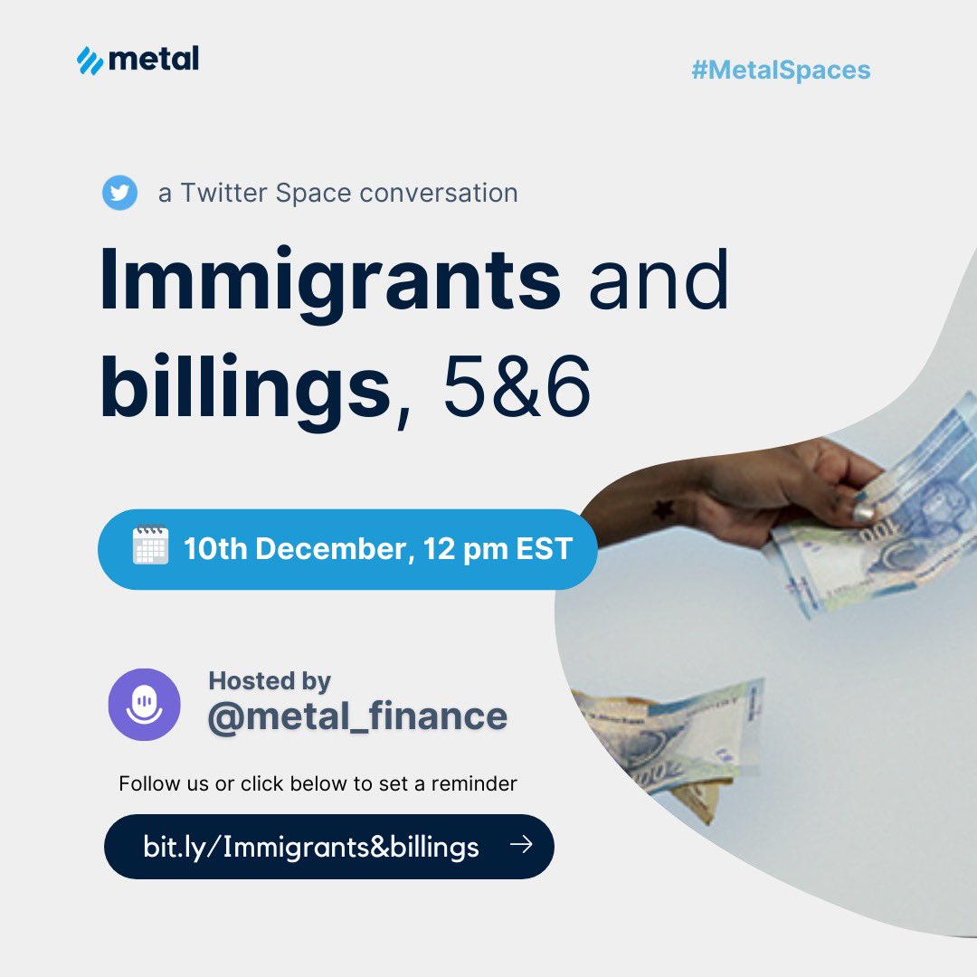 Fleapfinance's tweet photo. So you know how being abroad comes with more billings from those at home? π
Yes letβs talk about that tomorrow, 12pm EST.
Check thread to set a reminder
See you there!π
#MetalSpaces #twitterspace #Billings #Immigrants #abroad https://t.co/NvwK7tn08o