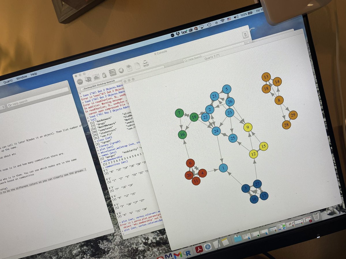 Another great day with @TracyMSweet learning how to fit and plot social network models!