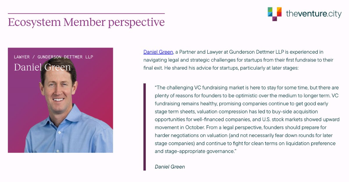 TheVentureCity (@theventurecity) on Twitter photo “The challenging VC fundraising market is here to stay for some time, but there are plenty of reasons for founders to be optimistic over the medium to longer term.”
Discover gems 💎💎💎 from Daniel Green, Partner at <a href="/GundersonLaw/">Gunderson Dettmer</a> in our VC Benchmark Report Q3’22. “The challenging VC fundraising market is here to stay for some time, but there are plenty of reasons for founders to be optimistic over the medium to longer term.”
Discover gems 💎💎💎 from Daniel Green, Partner at <a href="/GundersonLaw/">Gunderson Dettmer</a> in our VC Benchmark Report Q3’22.