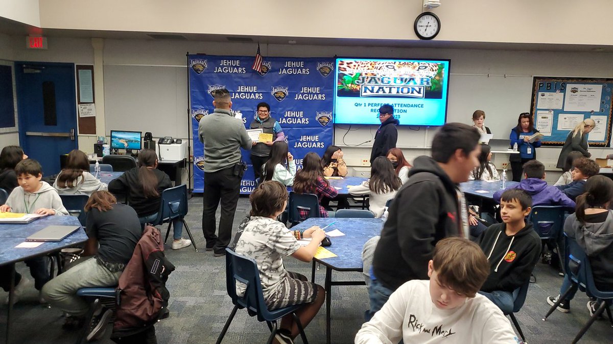 jehuems's tweet photo. Jaguar Nation is celebrating our Perfect Attendance students today!  Great job Jaguars!!!! https://t.co/F1szwytoI3