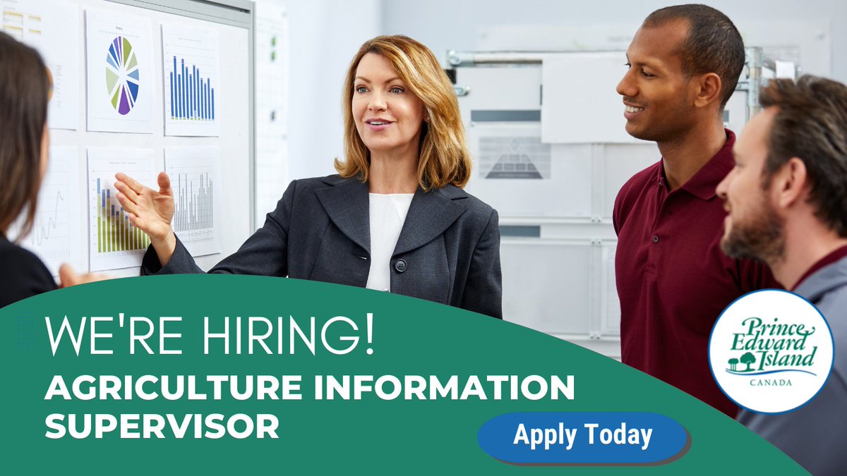 The Government of Prince Edward Island is hiring a Agriculture Information Supervisor!

☑️ $34 - $43 an hour
☑️ Full Time Permanent
☑️ Pension
☑️ Benefits

Click here to apply today: 
gov.pe.ca/jobs/api/posit…

#Hiring #employment #PEI #Agriculture