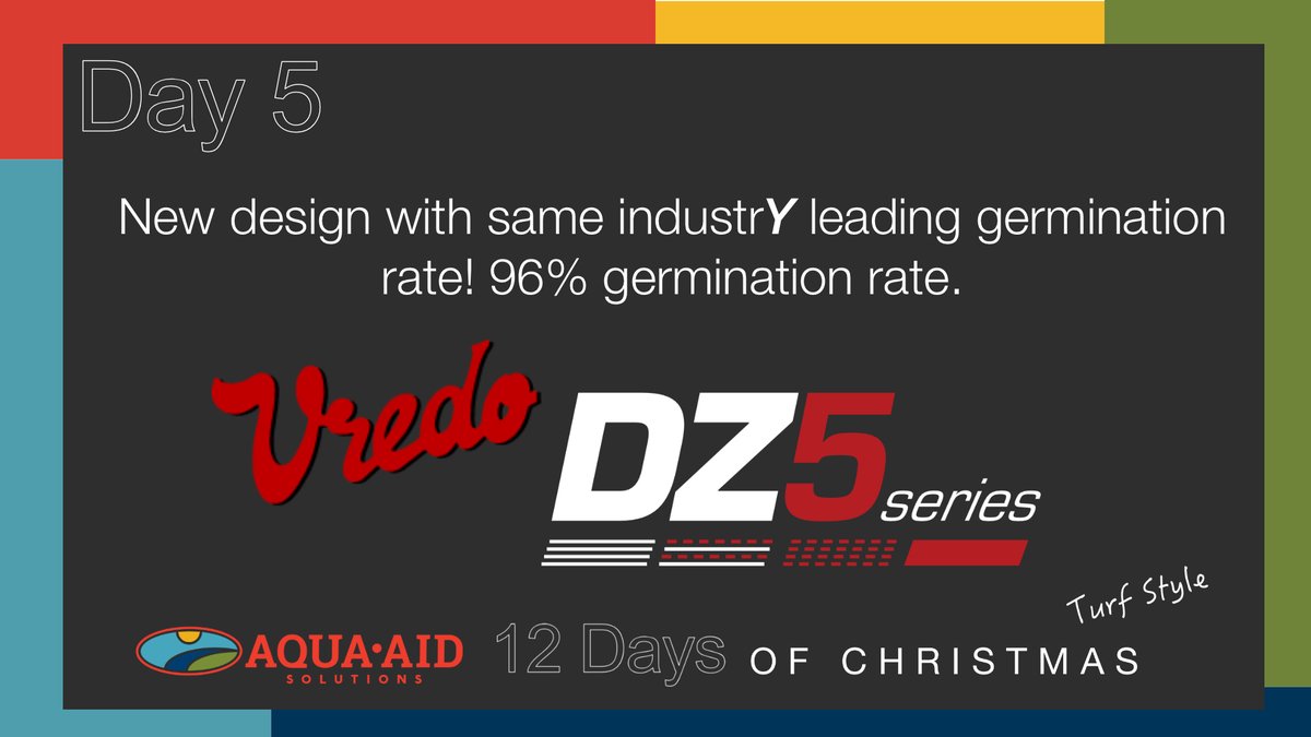 Solutions4Turf's tweet image. On the 5th day of Christmas my #SolutionsTeam gave to me, a new @VredoDodewaard DZ5 series seeder. The NEW seeder comes with plenty of updates while still producing industry BEST germination rate - 96%. #SolutionsPeople #Turfmas
bit.ly/3uyN2hw