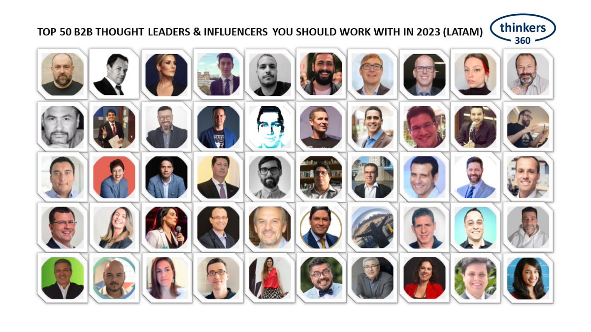 Top 50 B2B Thought Leaders & Influencers You Should Work With In 2023 (LATAM) thinkers360.com/top-50-b2b-tho… Feat.@lobodelasnieves @manuelcaro @jlcastrot @SCavanna @RMCholewa @Cristian_Kaenz @adinizfilho @DuranWaldin @EGAFutura #ThoughtLeaders #B2BInfluencers #InfluencerMarketing