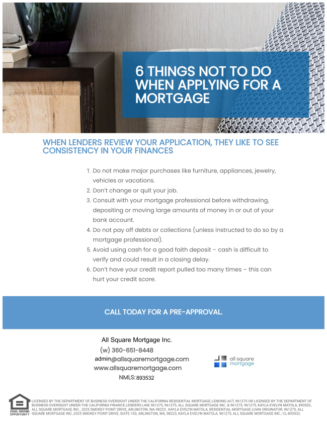 Friday tip
6 things not to do before buying a home
