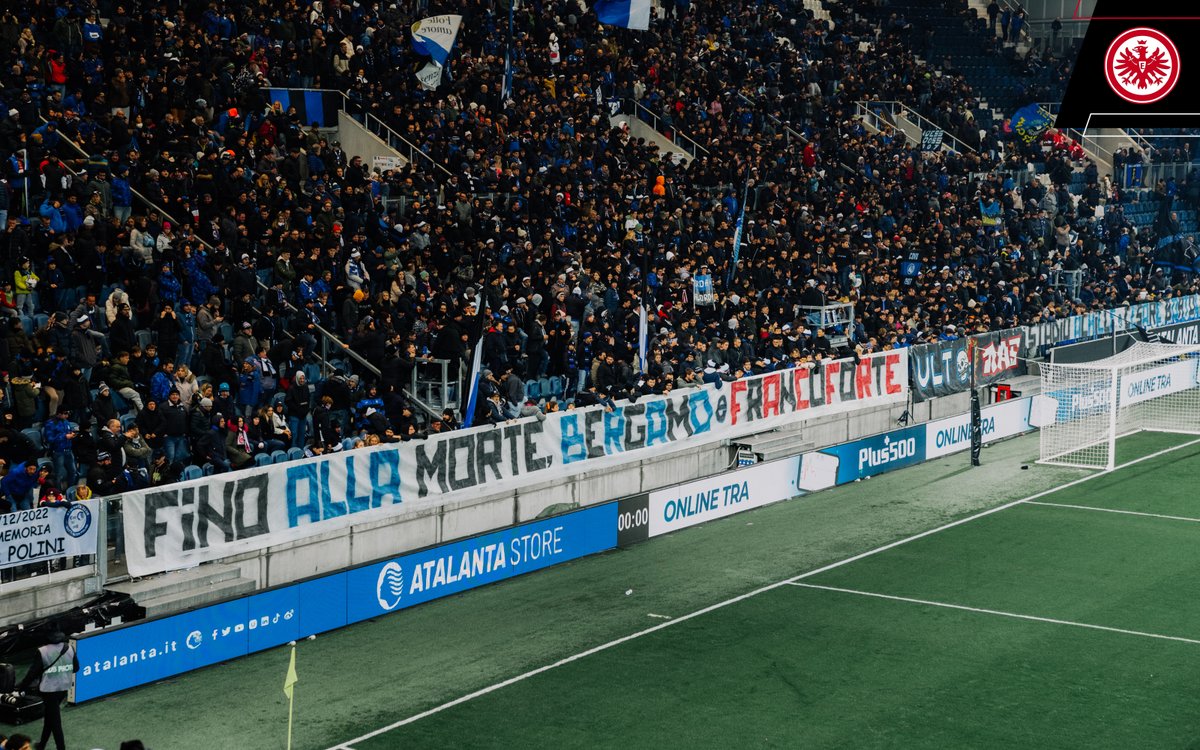 Eintracht's tweet photo. 💬 @Atalanta_BC "Fino alla morte" 
Bergamo 🫶 Frankfurt
––––––––
#AtalantaSGE | #SGE https://t.co/RyxdbEjJsN