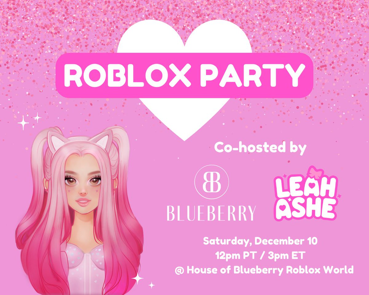 WearBlueberry's tweet image. Our virtual party with @LeahAshe is just ONE day away! 💖 Join us tomorrow afternoon in our Roblox world to take a photo with Leah, grab a free gift, and relax in our new bubble tea cafe. #Roblox #RobloxParty #LeahAsheByBlueberry

roblox.com/games/11452349…