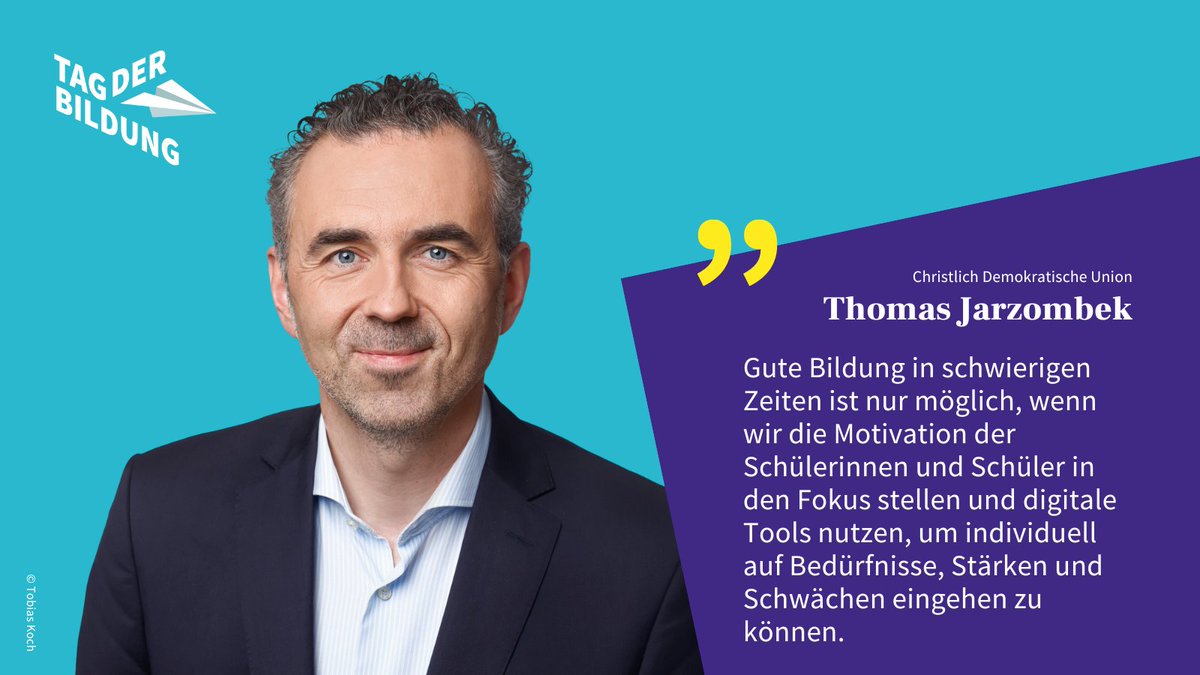 Tag_der_Bildung's tweet photo. Auch in schwierigen Zeiten ist gezielte Förderung wichtig, so sieht es Thomas Jarzombek von der @CDU. Das geht nur dank der vielen kompetenten Bildungsmacher:innen. Ihnen und ihrer Arbeit widmen wir den #TagderBildung. 
@tj_tweets https://t.co/CWdBCM0ZZJ