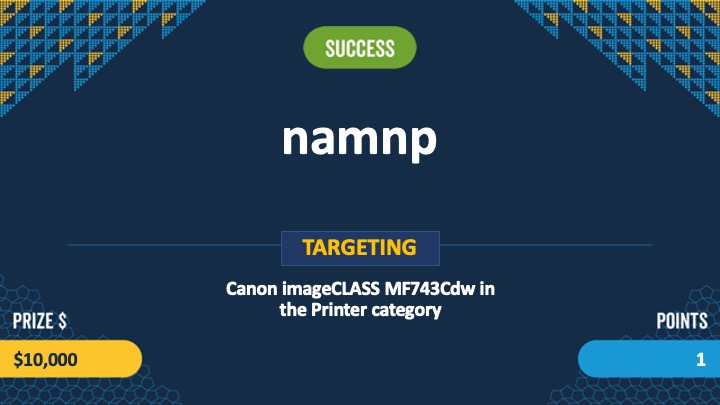 thezdi's tweet photo. #Pwn2Own Toronto 2022 ends with the namnp team using a unique bug to exploit the #Canon printer. They close out the event with $10,000 and 1 Master of Pwn points. https://t.co/qXRBd0gqqf