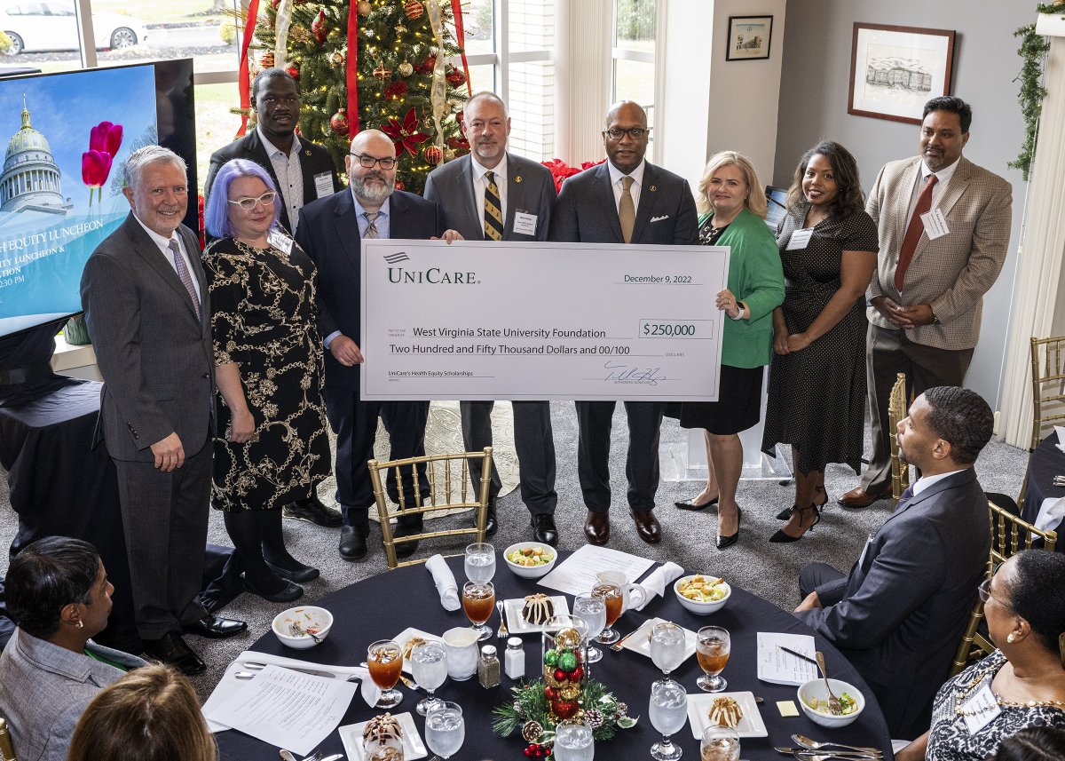 Today, WVSU and @UniCareWV announced the establishment of the UniCare Health Plan of West Virginia Health Equity Scholarship, which will fund five students at the university in the nursing and social work programs.