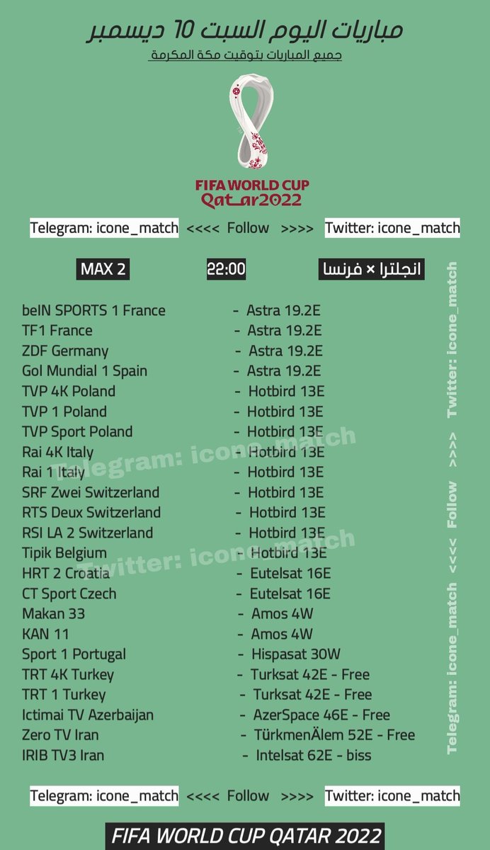 #مباريات_اليوم السبت 

#FIFAWorldCup 
#كأس_العالم_2022_قطر