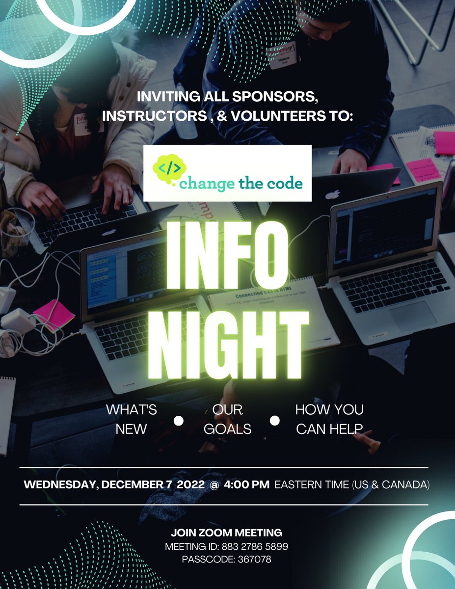 ChangetheCodeGR's tweet image. In case you missed our Info Night and would like information, please complete this short form and we&apos;ll be sure to update you: forms.gle/i9KdrxG1RfFv6Z…