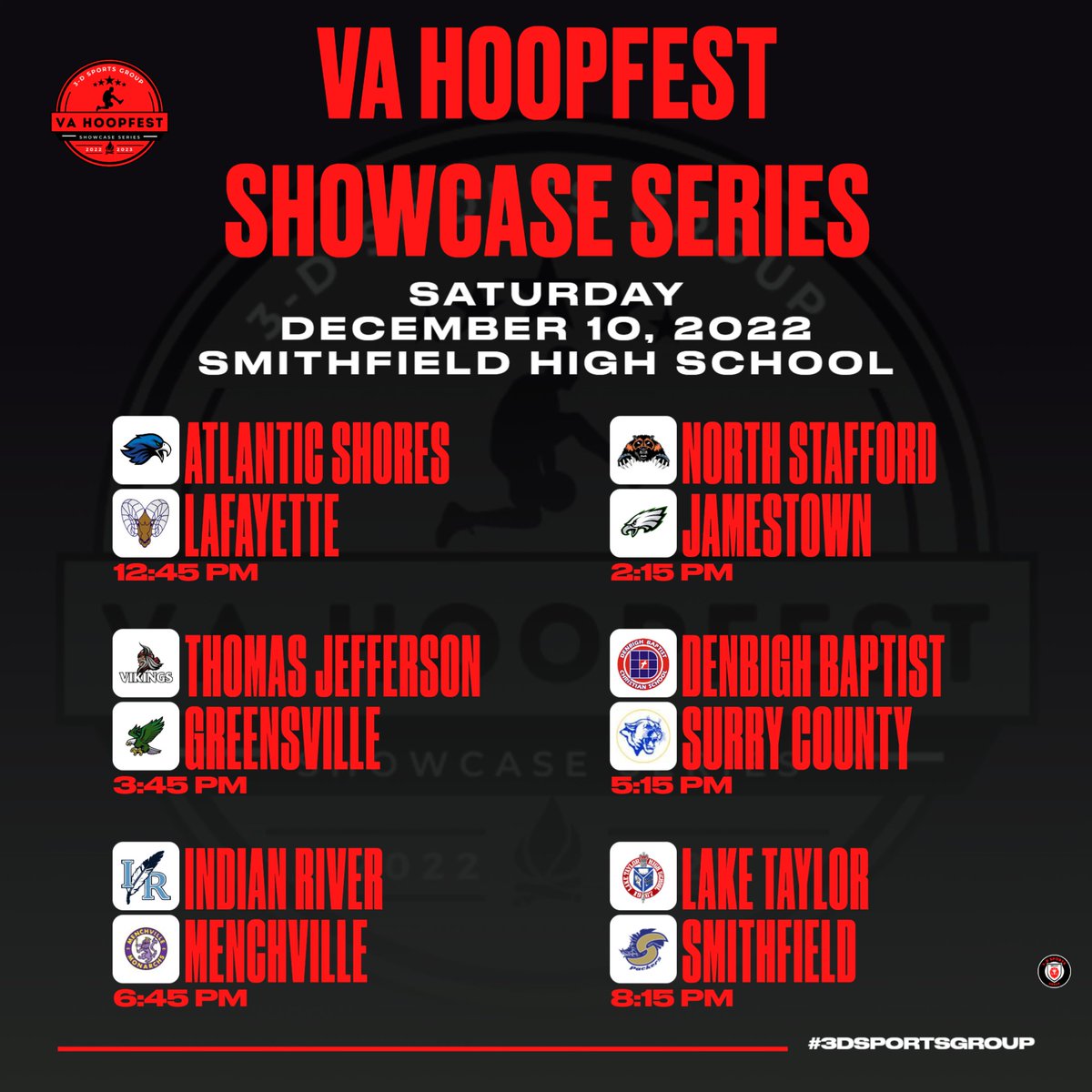 Come out and support the Varsity Boys team as the play Denbigh Baptist tomorrow at 5:15pm at Smithfield High School.  Great event with games all day.