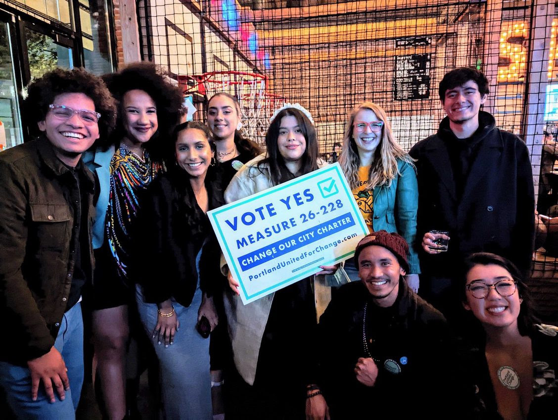 🗳️Democracy was on the ballot this year, and we WON! In Portland, OR (thanks to @nextuporegon), voters said YES to a charter reform in their city. This will implement #RankedChoiceVoting and geographical representation, which ensures ALL Portlanders are fairly represented.