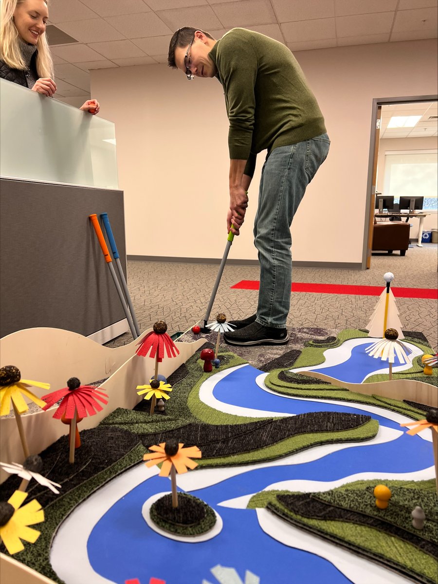 PSBA's tweet photo. #FlashbackFriday: We have moved on to planning for #PASLC2023, but our staff is still enjoying the mini golf hole designed this year by @DRAWCollective_! Interested in designing a mini golf hole for the 2023 PASA-PSBA School Leadership Conference? Contact us to learn how. ⛳ https://t.co/JXUknvBIjr
