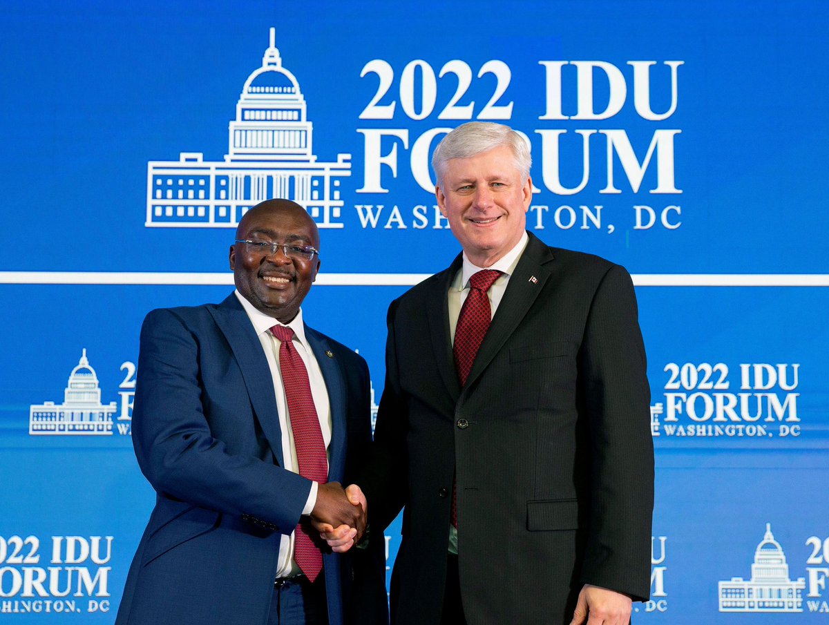 My congratulations to the VP of Ghana, H.E., Dr. @MBawumia for his excellent keynote address at IDU Forum 2022 in Washington, D.C. I commend the @NPP_GH party for their tremendous work to support freedom and democracy, both at home and across the African continent. #IDUDC